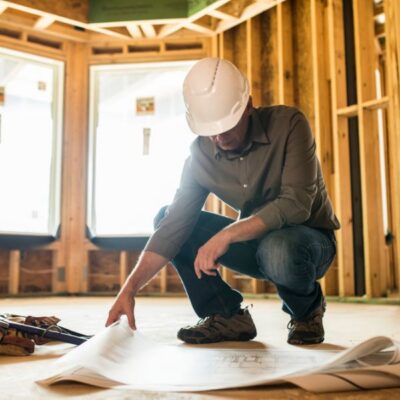 General contractor reviewing plans General contractor reviewing plans